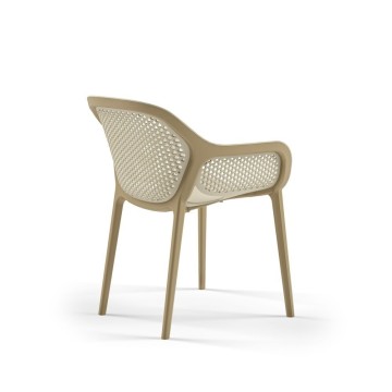 Fauteuil design Atra café beige