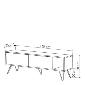 Meuble TV Furoki coloris chêne 150x50
