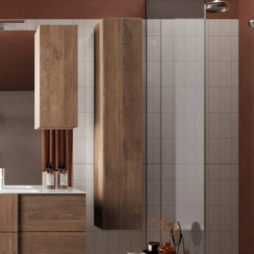 Salemi colonne de salle de bain suspendue 26x138h chêne mercure