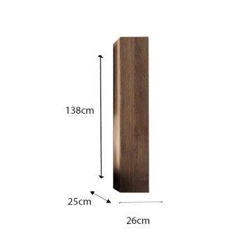 Salemi colonne de salle de bain suspendue 26x138h chêne mercure