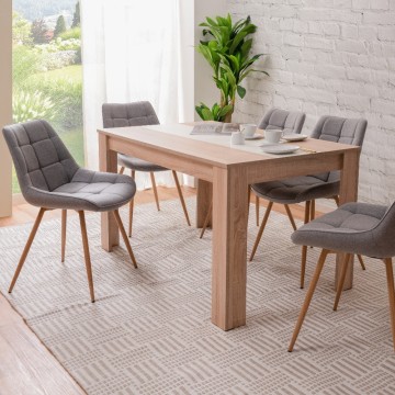 Table Niklas avec panneau central en chêne