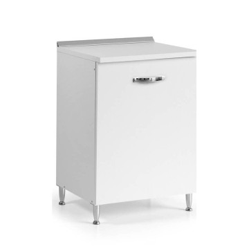 Elément bas de cuisine avec porte 60x50x85H frêne blanc