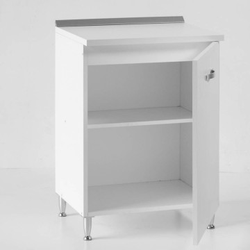 Elément bas de cuisine avec porte 60x50x85H frêne blanc
