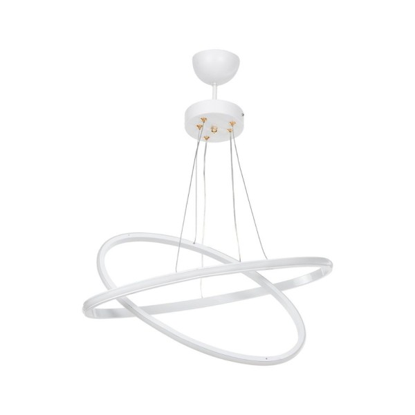 Lampe pendante Muso deux anneaux blancs Led MDL4438 Lampe pendante Muso deux anneaux blancs Led MDL4438
