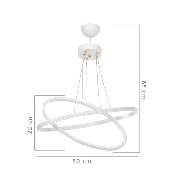 Lampe pendante Muso deux anneaux blancs Led MDL4438