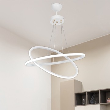 Lampe pendante Muso deux anneaux blancs Led MDL4438