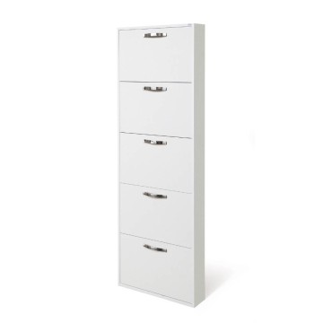 Meuble à chaussures Serena 5 portes frêne blanc