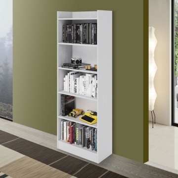 Bibliothèque Alessia 64x29x180H frêne blanc
