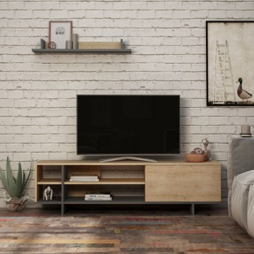 Meuble TV Stockton en chêne anthracite