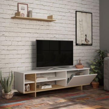 Meuble TV Stockton chêne blanc