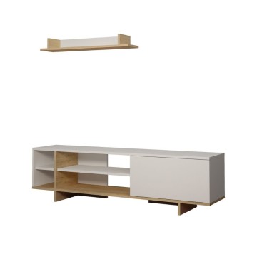 Meuble TV Stockton chêne blanc
