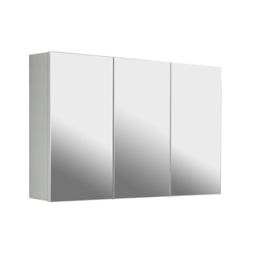 Solo3 unité murale de salle de bain blanche avec 3 portes miroirs