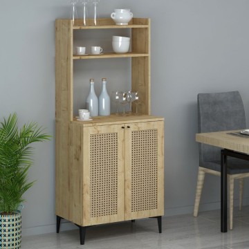 Buffet haut Zanne 2 portes et compartiments ouverts chêne