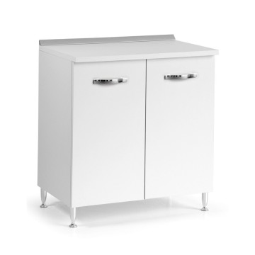 Meuble de cuisine 80x50x85H deux portes frêne blanc