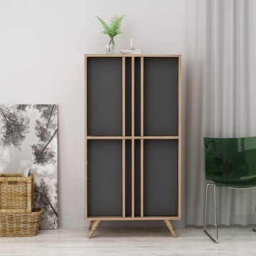Buffet haut Rilla 4 portes anthracite 72x139