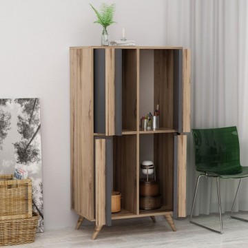 Buffet haut Rilla 4 portes anthracite 72x139