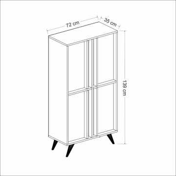 Buffet haut Rilla 4 portes anthracite 72x139