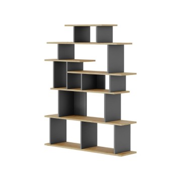 Bibliothèque design Apollon en chêne et anthracite