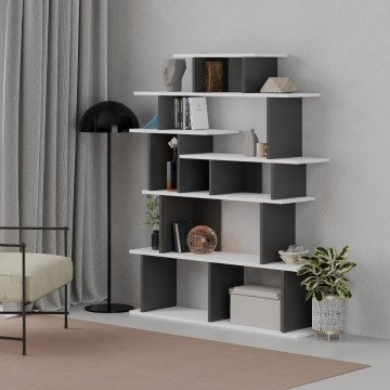 Bibliothèque design Apollon blanc anthracite