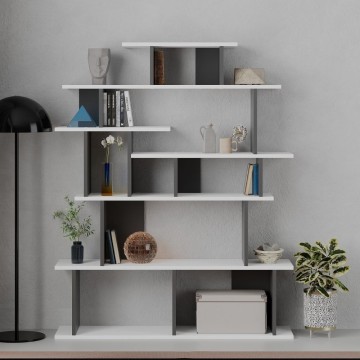 Bibliothèque design Apollon blanc anthracite