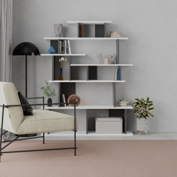 Bibliothèque design Apollon blanc anthracite