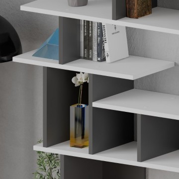 Bibliothèque design Apollon blanc anthracite