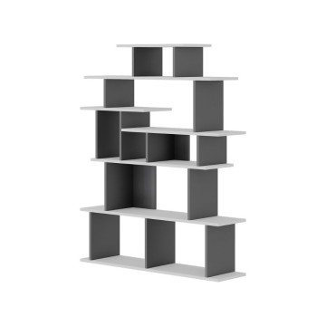 Bibliothèque design Apollon blanc anthracite