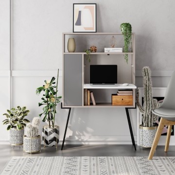 Armoire polyvalente Tatti moka clair blanc anthracite