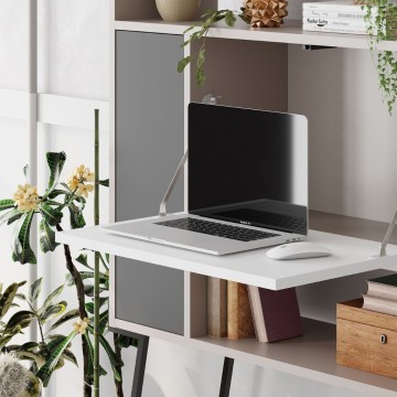 Armoire polyvalente Tatti moka clair blanc anthracite