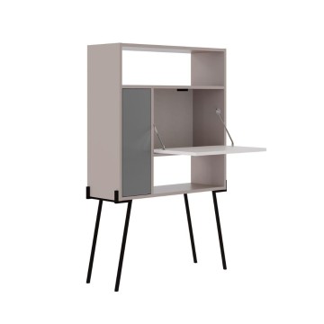Armoire polyvalente Tatti moka clair blanc anthracite