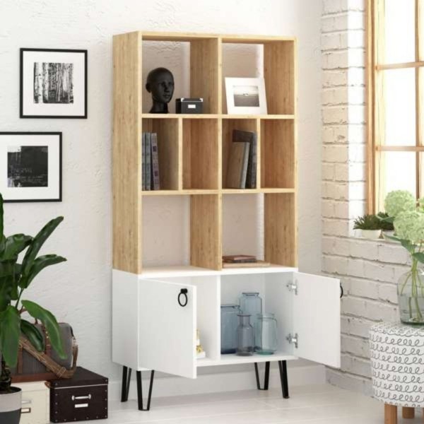 Bibliothèque Bene avec portes en chêne blanc Bibliothèque Bene avec portes en chêne blanc