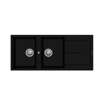 Enigma D200 évier et égouttoir 2 bacs noir