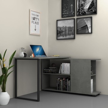 Bureau avec bibliothèque en béton Oslo 120x60 cm.