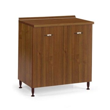 Meuble de cuisine 80x50x85H deux portes noyer antique