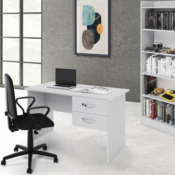 Bureau Tiffany avec deux tiroirs 119x64x75h cm frêne blanc Bureau Tiffany avec deux tiroirs 119x64x75h cm frêne blanc
