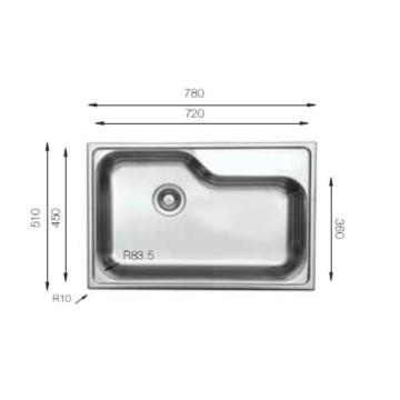 Samet DXT780 Évier de cuisine à une cuve 78x51