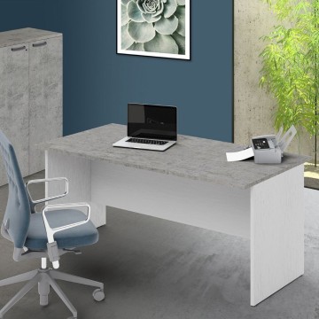 Bureau Hibiscus 160 cm béton et frêne blanc