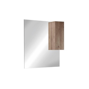 Miroir de salle de bain avec meuble mural Salemi 80x110h et lampe LED chêne mercure