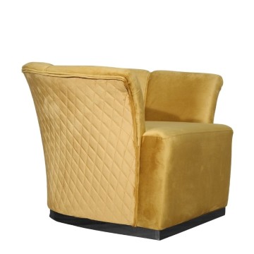 Fauteuil Argentario Berger ocre avec base noire