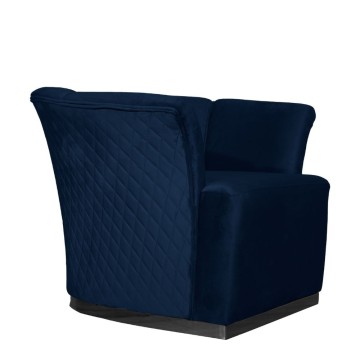 Fauteuil Argentario Berger bleu nuit avec base noire