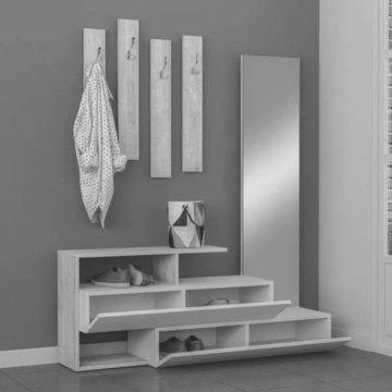 Armoire d'entrée Ramda blanche avec miroir