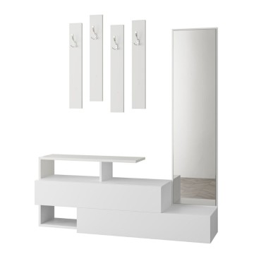 Armoire d'entrée Ramda blanche avec miroir