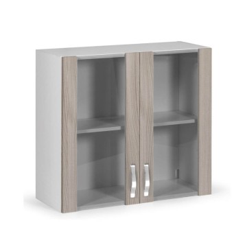Vitrine suspendue 80 cm deux portes orme