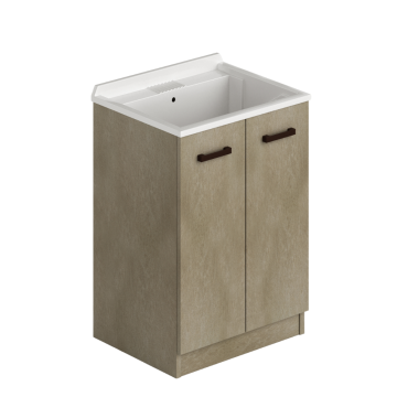 Lavabo de buanderie avec deux portes 61x50x86 argile
