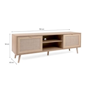 Bali 56A Meuble TV 2 portes effet osier