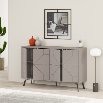 Buffet Dune 4 portes gris tourterelle