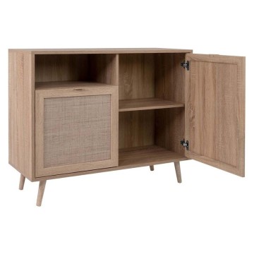 Buffet Bali 01A 2 portes et compartiment ouvert effet osier