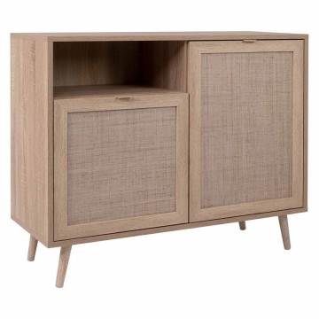 Buffet Bali 01A 2 portes et compartiment ouvert effet osier