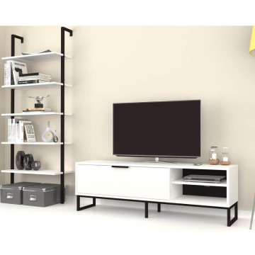 Mur de rangement pour TV et bibliothèque Way white