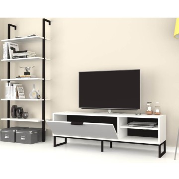 Mur de rangement pour TV et bibliothèque Way white